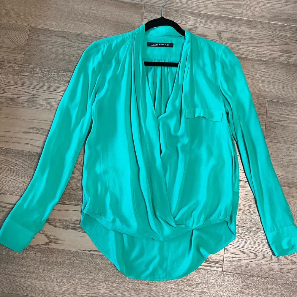 Zara high low blouse